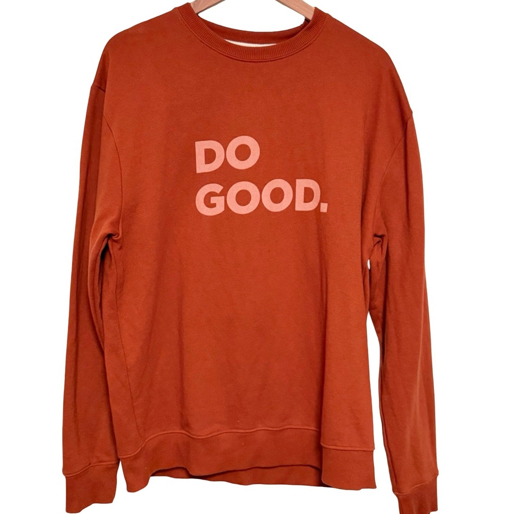 Cotopaxi Do Good Sweatshirt L Rust Orange Cotton Fleece Outdoor Adventure